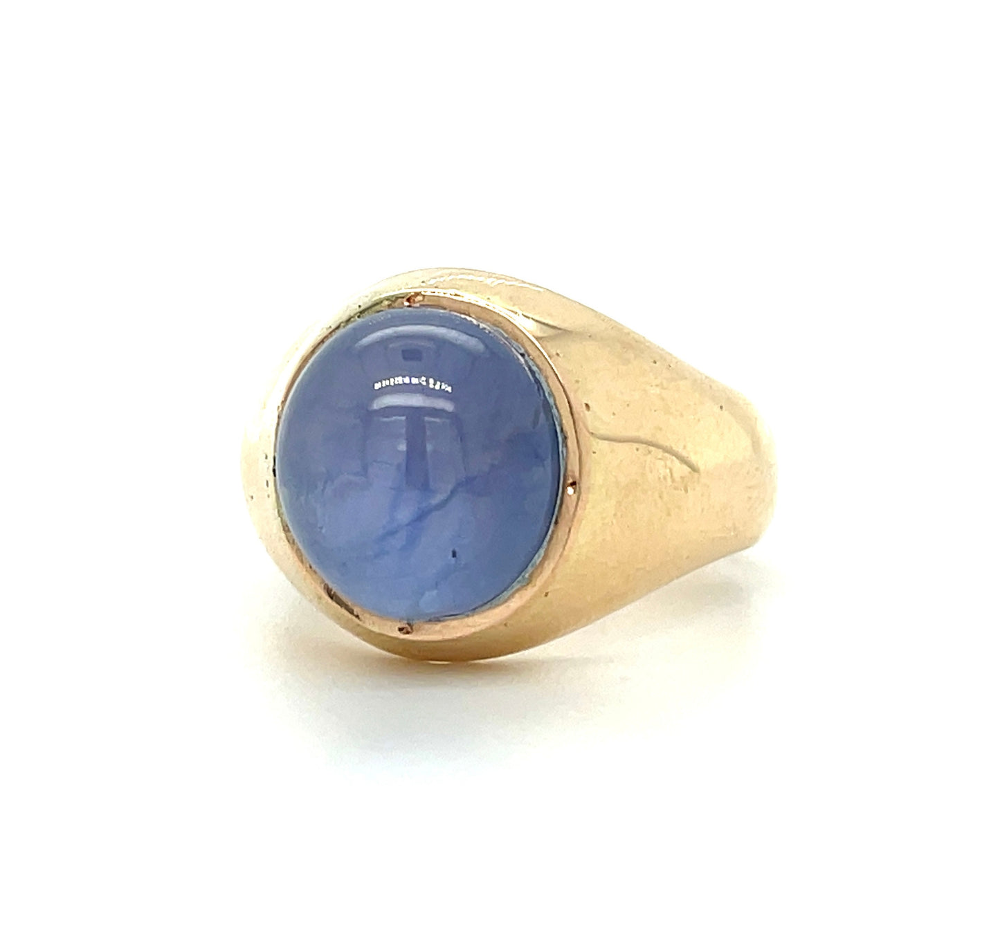 12.90ct Blue Star Sapphire (Weak Star) 14KY Men's Vintage Ring (Circa 1960s)