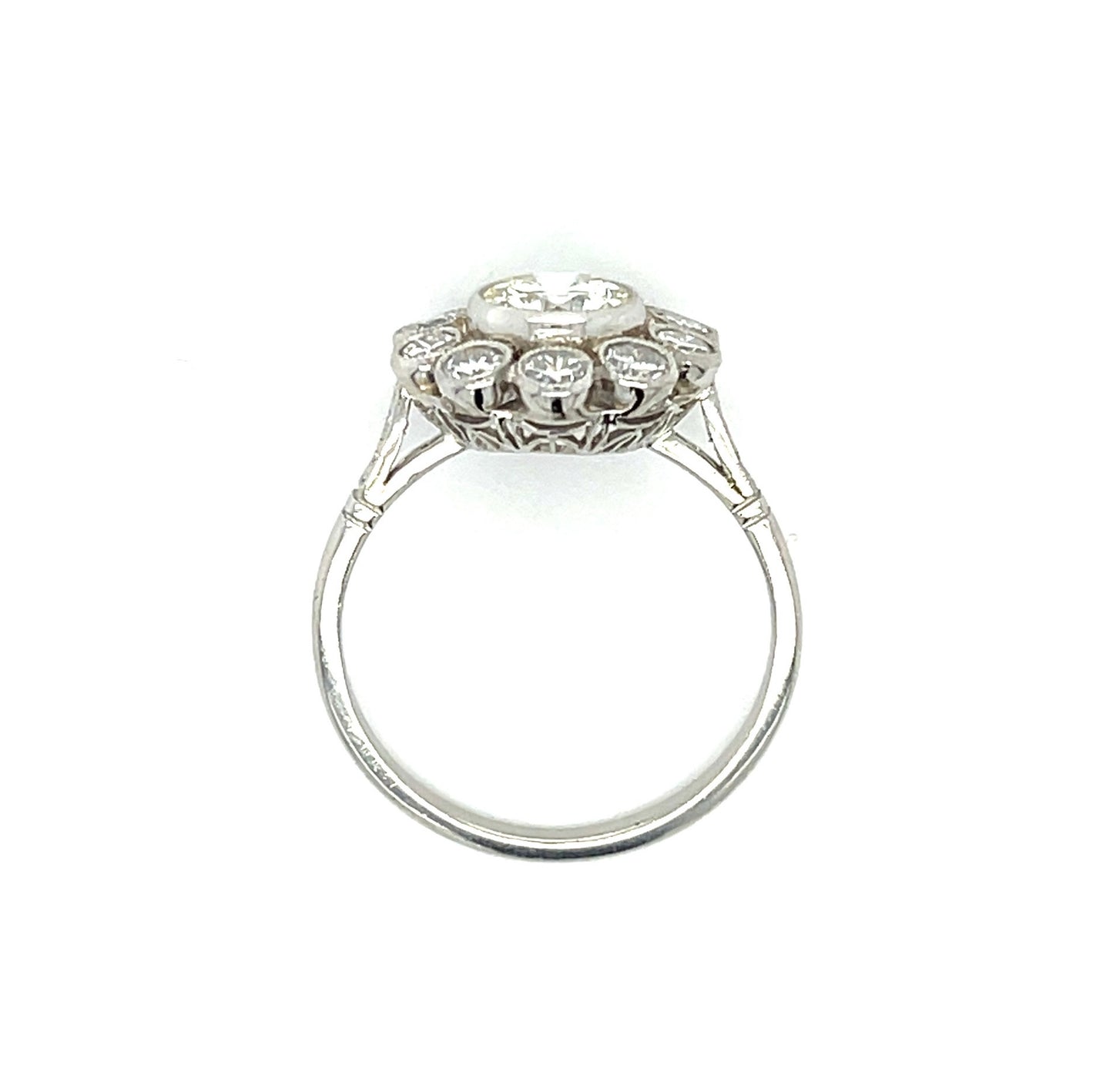 .94ct Round Brilliant Diamond 1ct SD (10 Diamonds) Platinum Handmade Ring