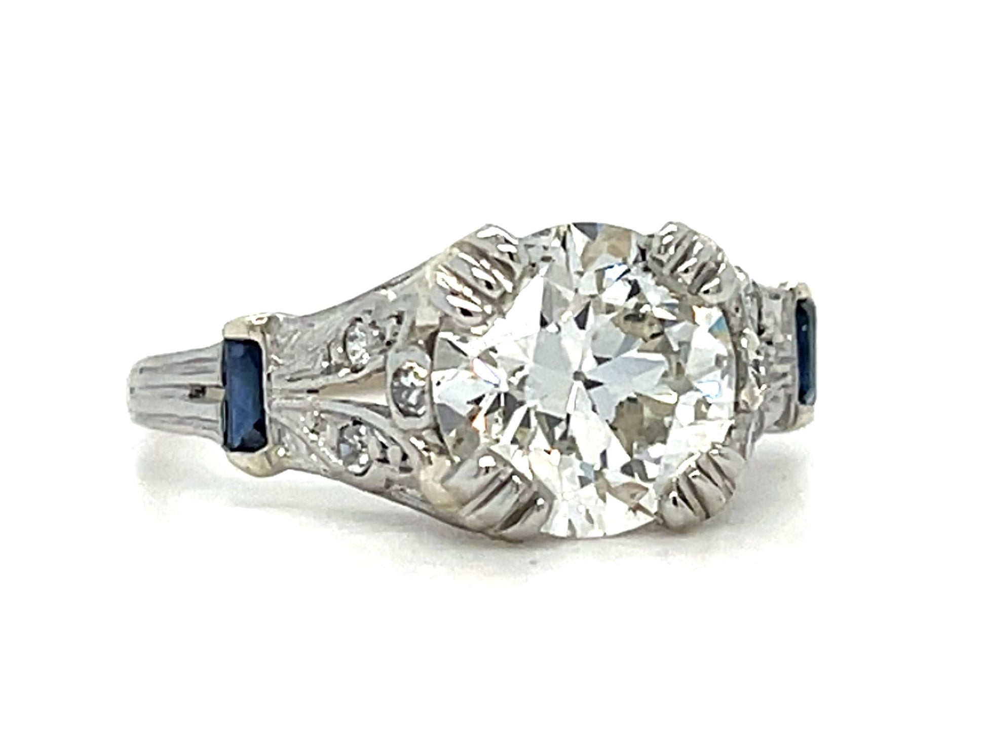 Art Deco 1.84ct OEC Diamond Platinum Ring (Antique 1920s)