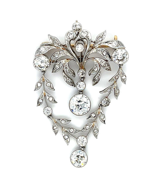 Bella Epoque 1.40ct CD Platinum Pendant (Antique 1900s) 1.75ct (Three SD) 1.60ct
