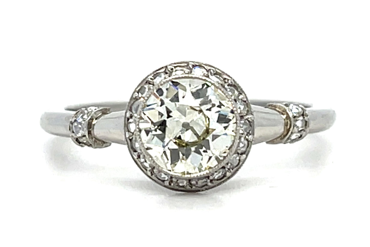 .95ct Old European Diamond Platinum Handmade Ring 1.10ct SD 4g