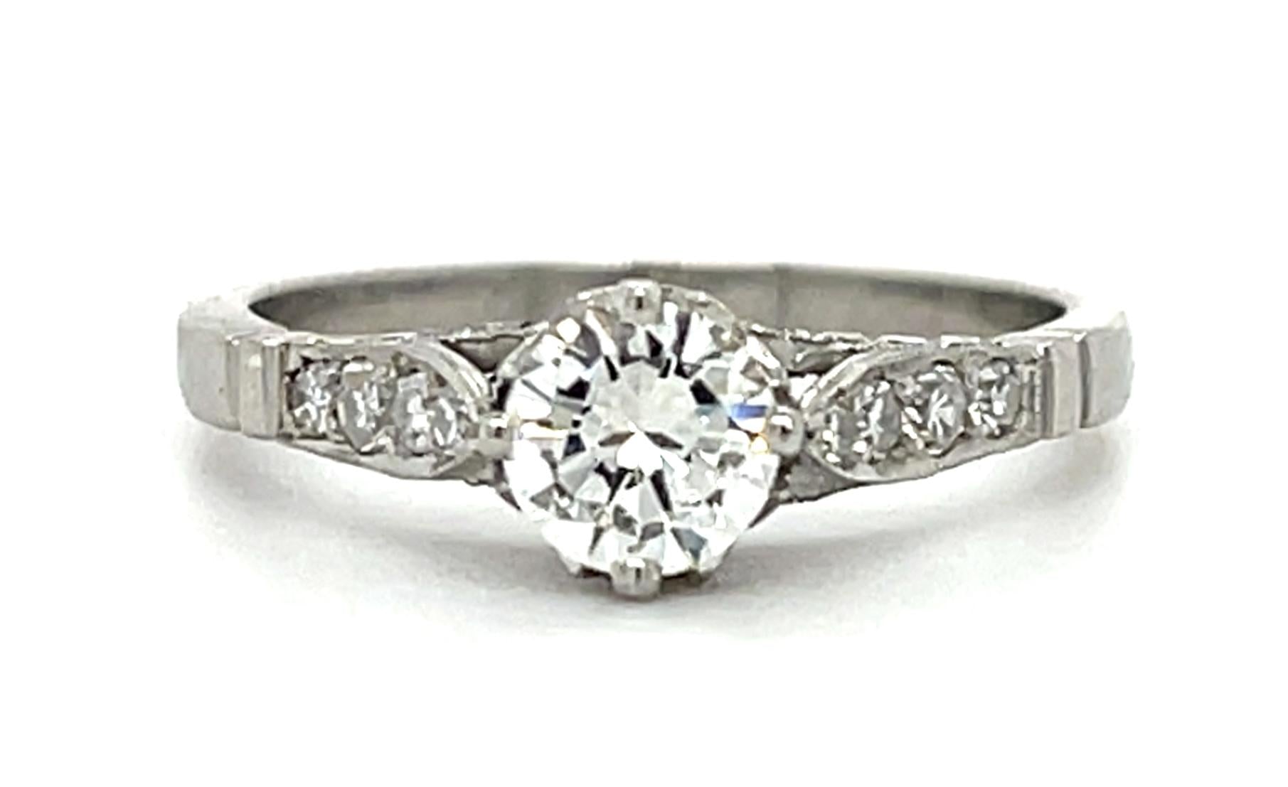 .78ct H-I SI1 Round Diamond (No Cert) Platinum Handmade Ring .72ct SD 4.01g
