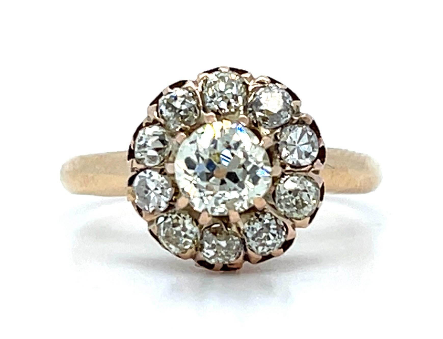 Victorian .50ct Old European Diamond 18KY Ring .80ct SD (Antique 1880s) .80ct SD