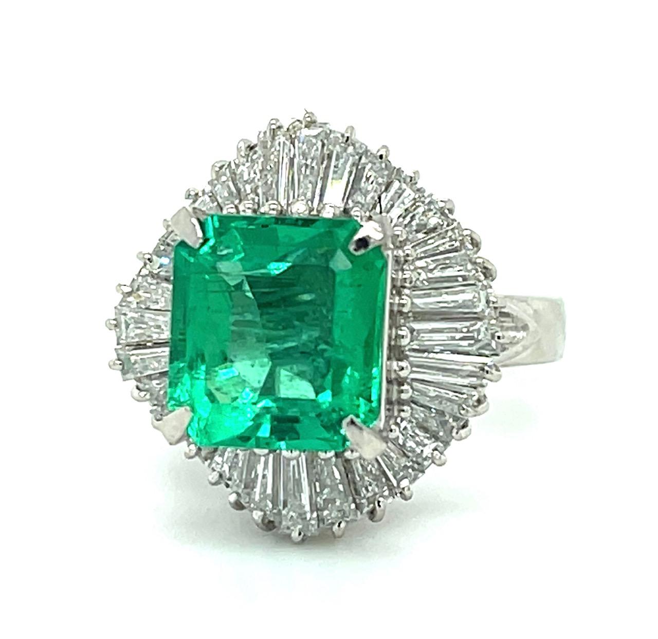 3.23ct F2 Colombian GIA 1.86ct Diamond Platinum Ring 11.60g 5.25 Size