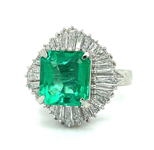3.23ct F2 Colombian GIA 1.86ct Diamond Platinum Ring 11.60g 5.25 Size
