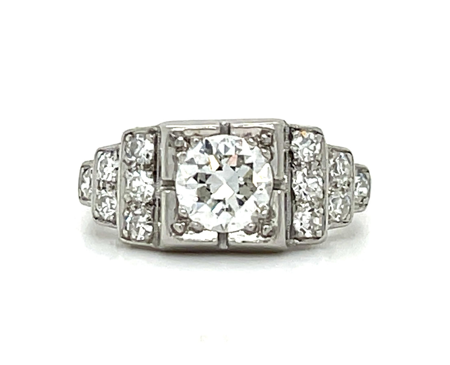 Original Art Deco .55ct OEC Diamond Platinum Vintage Ring (Circa 1930s) .16ct SD