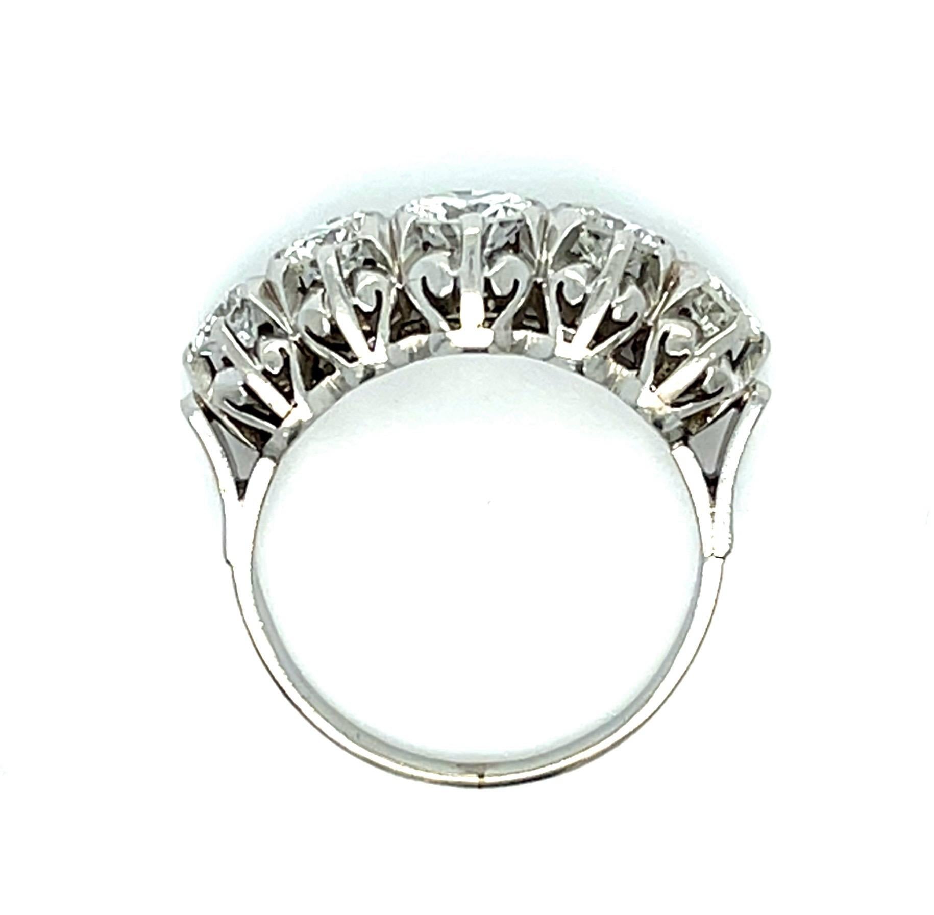 1.30ct Round Brilliant Diamond Platinum Handmade Band (Vintage 1940s) 5.20g