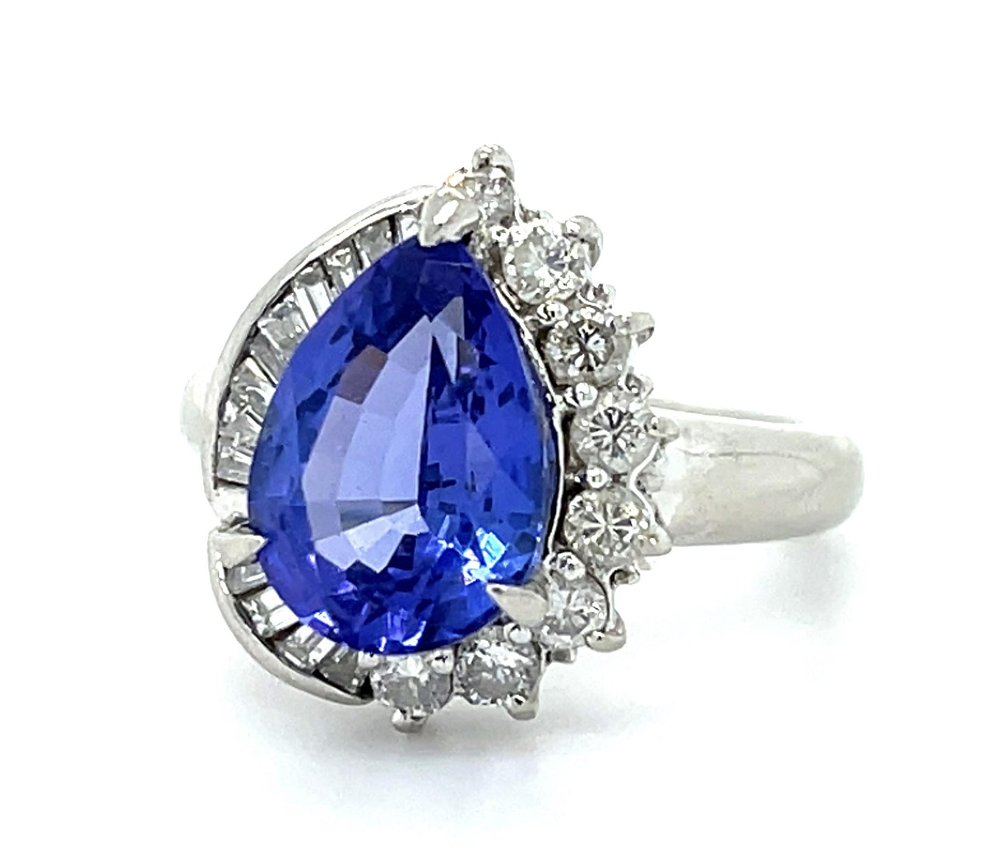3.74ct Oval Sapphire .58ct Diamond Platinum Ring 9.58g 6.50 Size