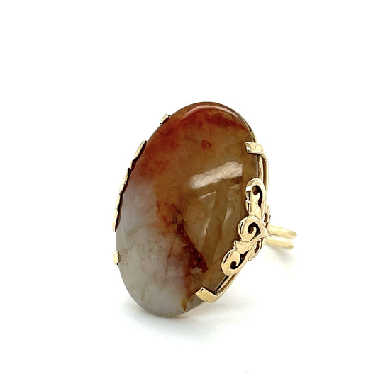 25ct Agate 14KY Handmade Estate Ring 7 Size 9.56g