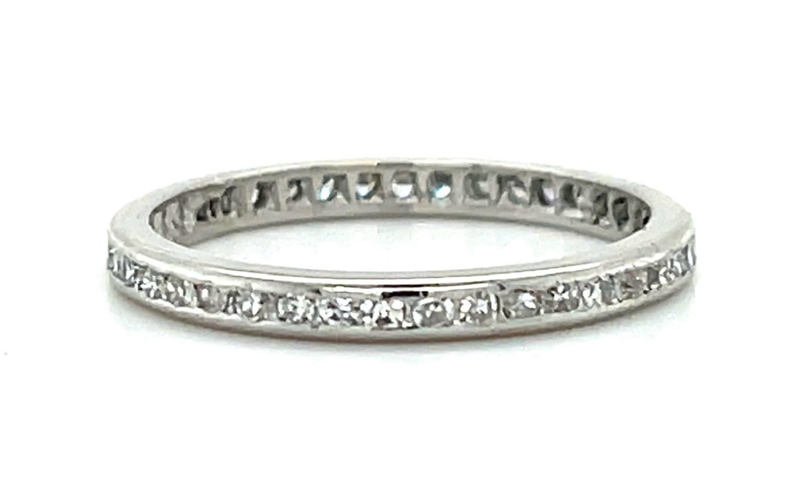 Original Art Deco .70ct Platinum Eternity Band (Antique 1920s) 6 Size 2.24g