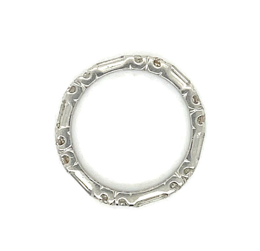 Original 1.60ct Diamond Platinum Vintage Eternity Band (c 1940s) 6.50 Size 3.82g