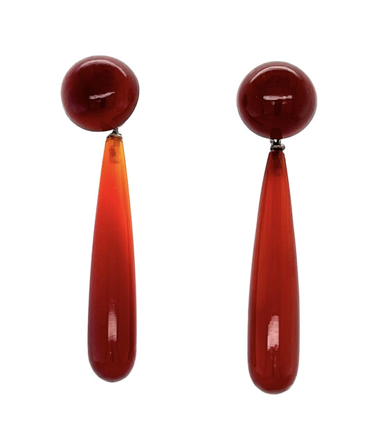 Victorian Carnelian Earrings 8.52g 2" #9144