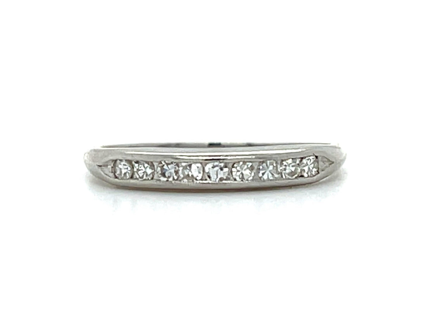 Art Deco .18ct Single Cut Diamonds Platinum Band (Vintage 1930s) 7 Size 2.35g