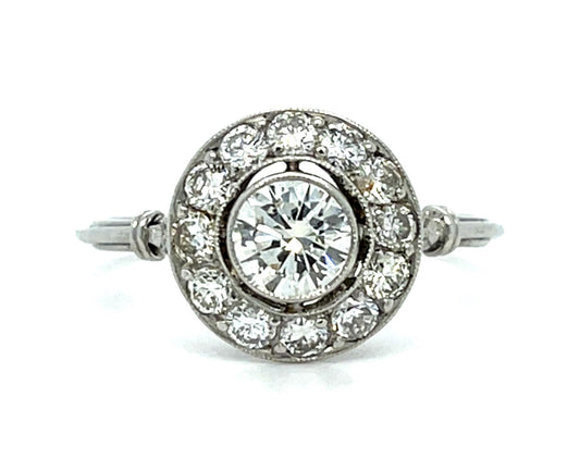 .47ct Round Brilliant Diamond Platinum Handmade Ring .52ct SD 2.90g 6.50 Size