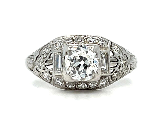 PL Diamond Art Deco Ring 3.6gr 0.70ct(dia) Old Miner Circa 1920s