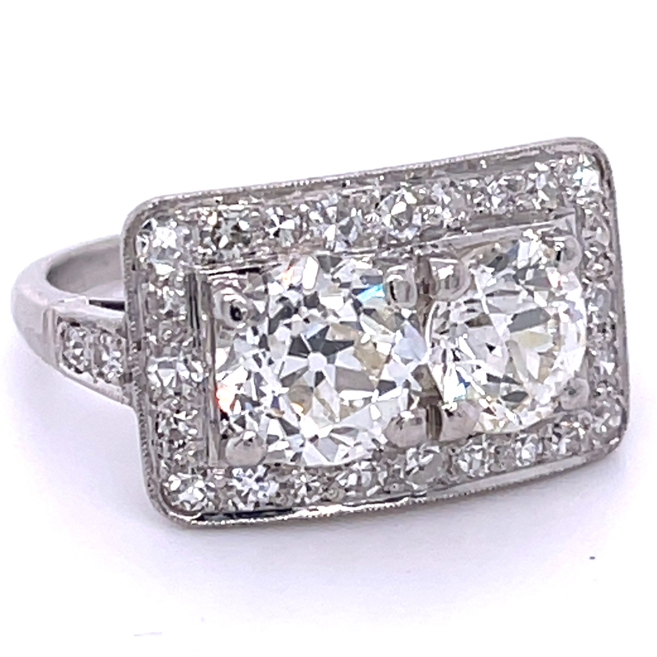 Women's 0.10 Ct Round Cut Natural Diamond Two Stone Engagement Ring, Size:  4 at Rs 15036.77 in Surat