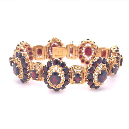 18K Garnet Vintage Bracelet