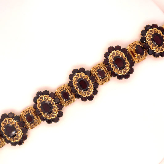 18K Garnet Vintage Bracelet