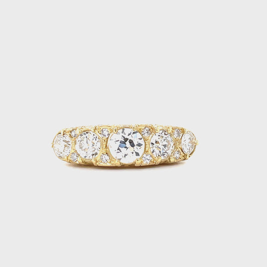 Five Stone Old European Diamond Ring