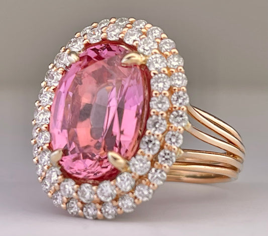 GIA Spinel 7.47ct and Diamond Ring