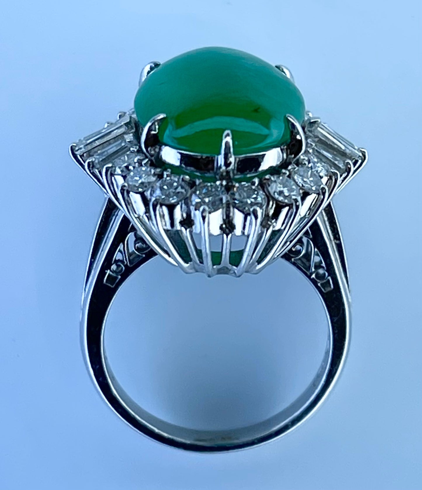 GIA A Jade 6.46ct and Diamond 1.20ct Ring