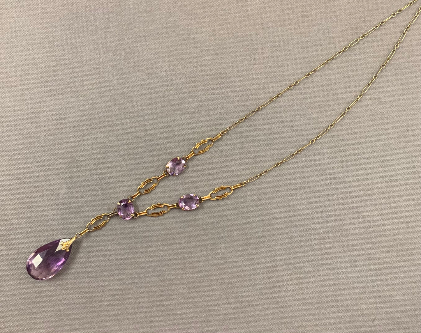 Victorian Era Amethyst Antique Link Necklace