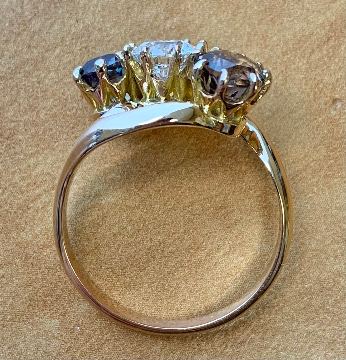 GIA Victorian Diamond .56ct and Alexandrite Ring