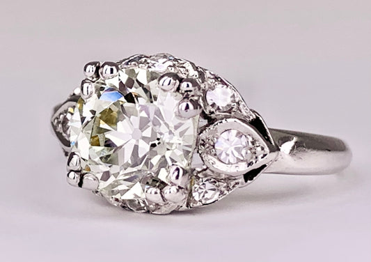 Art Deco Platinum 1.67ct Diamond Ring