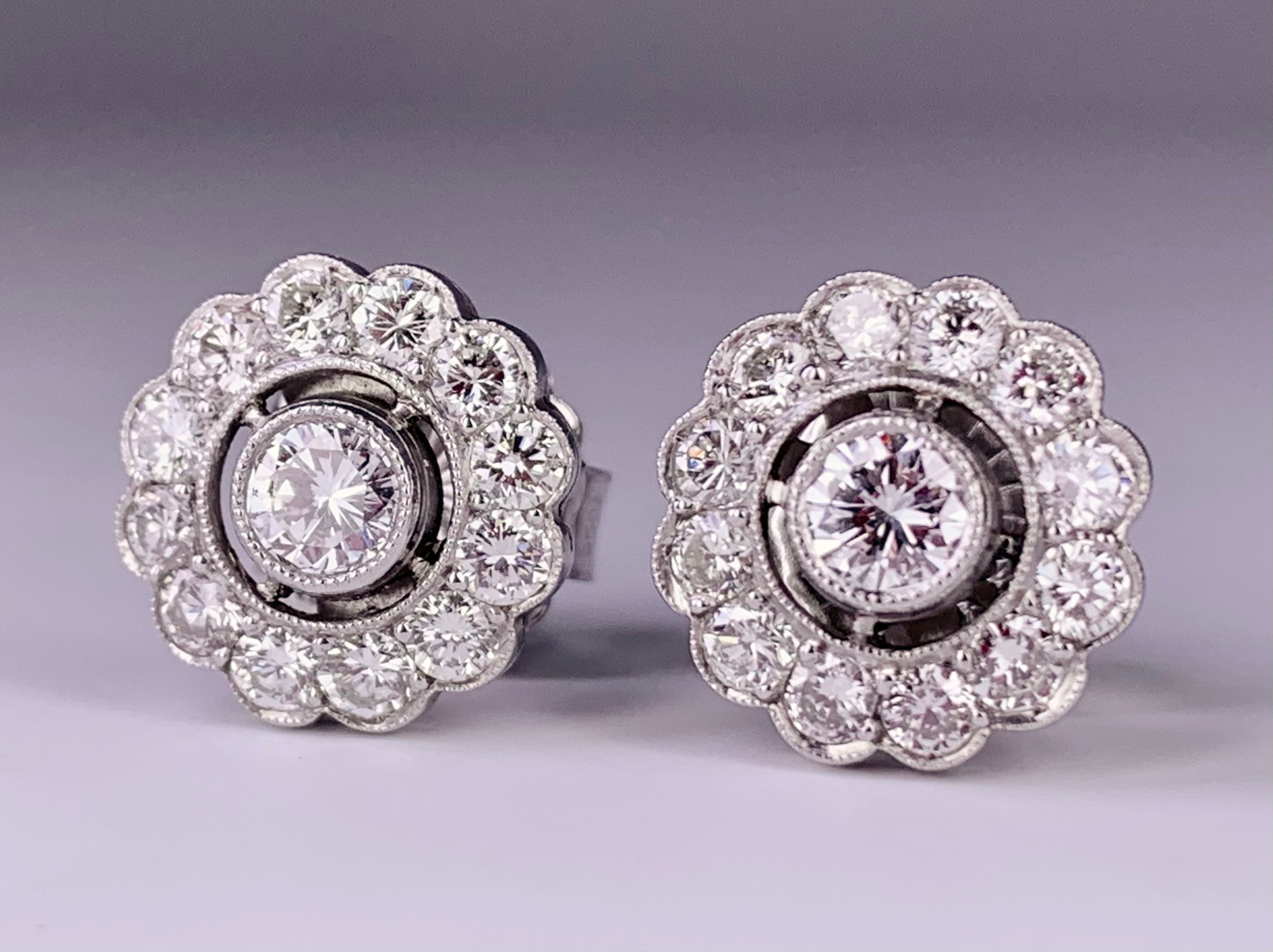Exotic Diamond Floral Stud Earrings