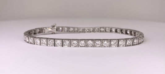 Art Deco Diamond Straight Line Bracelet