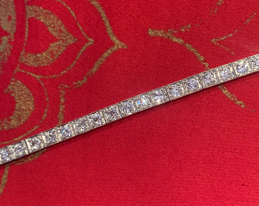 Art Deco Diamond Straight Line Bracelet