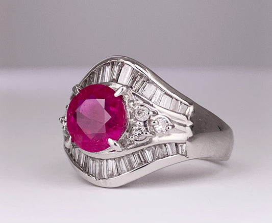 GIA Burma Ruby 2.36ct and Diamond Ring