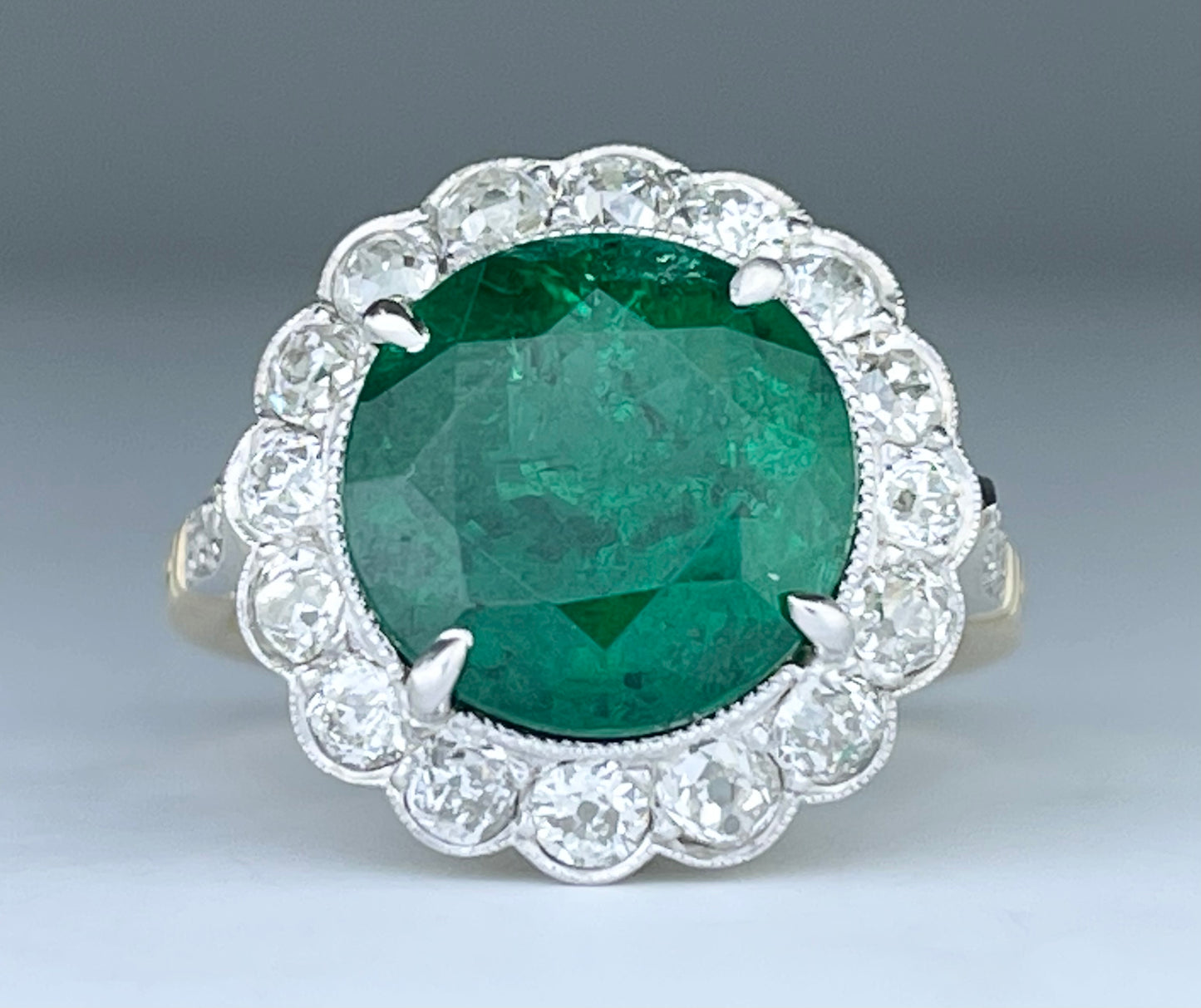 GIA Emerald 4.93ct & Diamond Ring