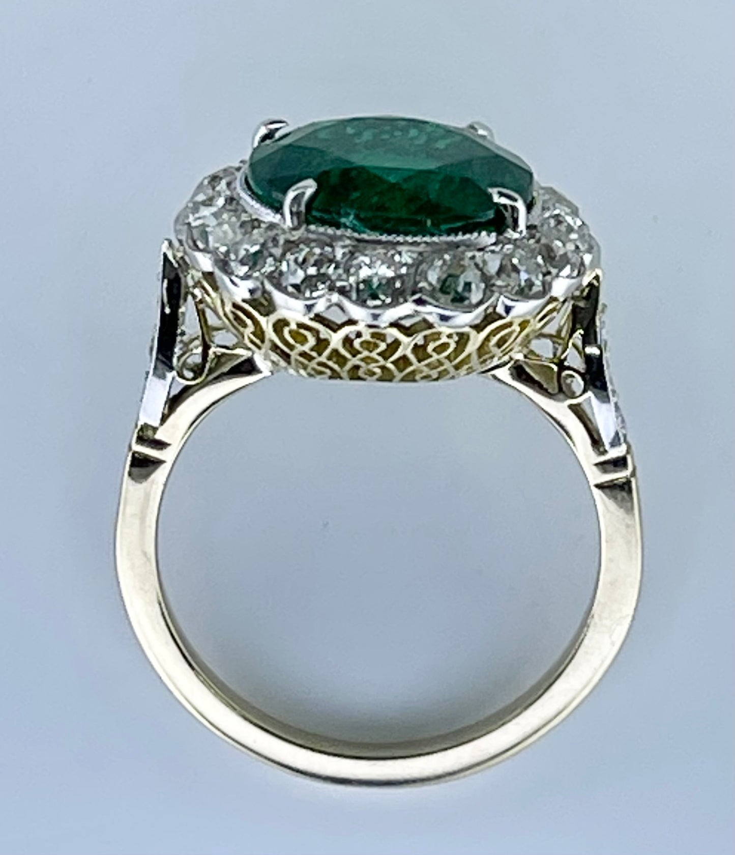 GIA Emerald 4.93ct & Diamond Ring