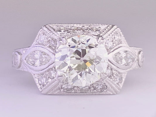 1950s Platinum Diamond 1.50ct Ring
