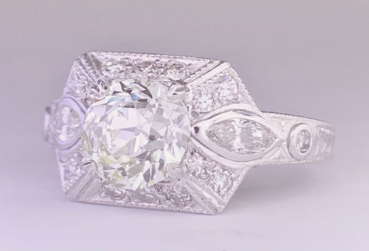 1950s Platinum Diamond 1.50ct Ring