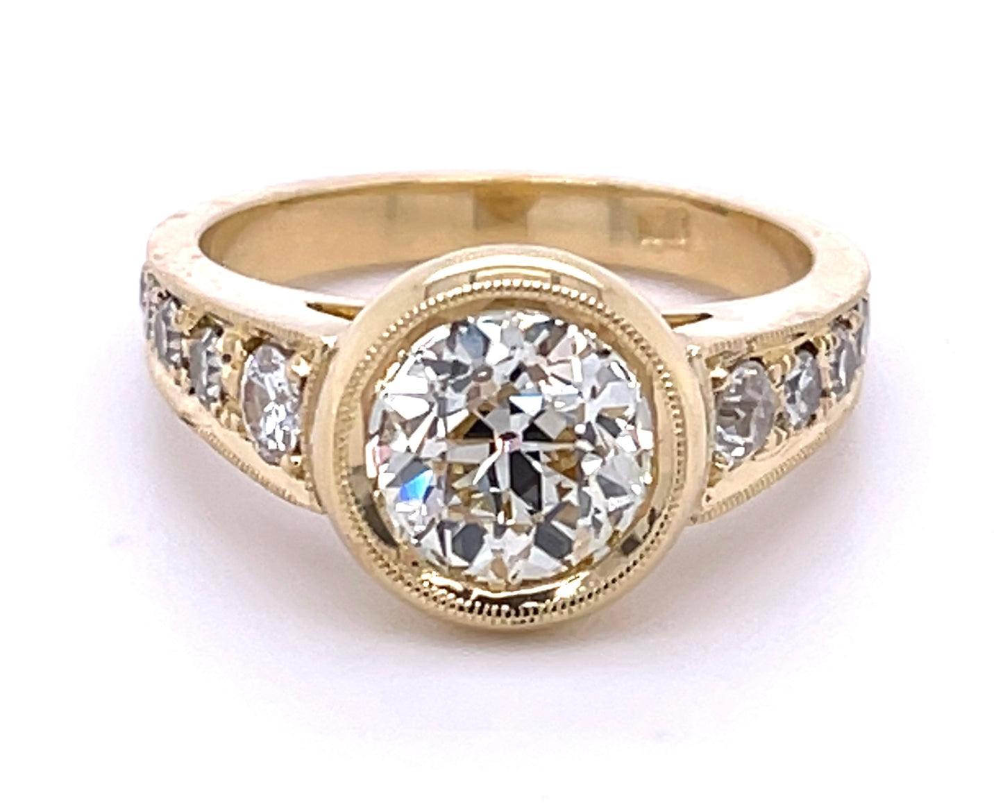 18K European Cut Diamond 1.79ct Ring