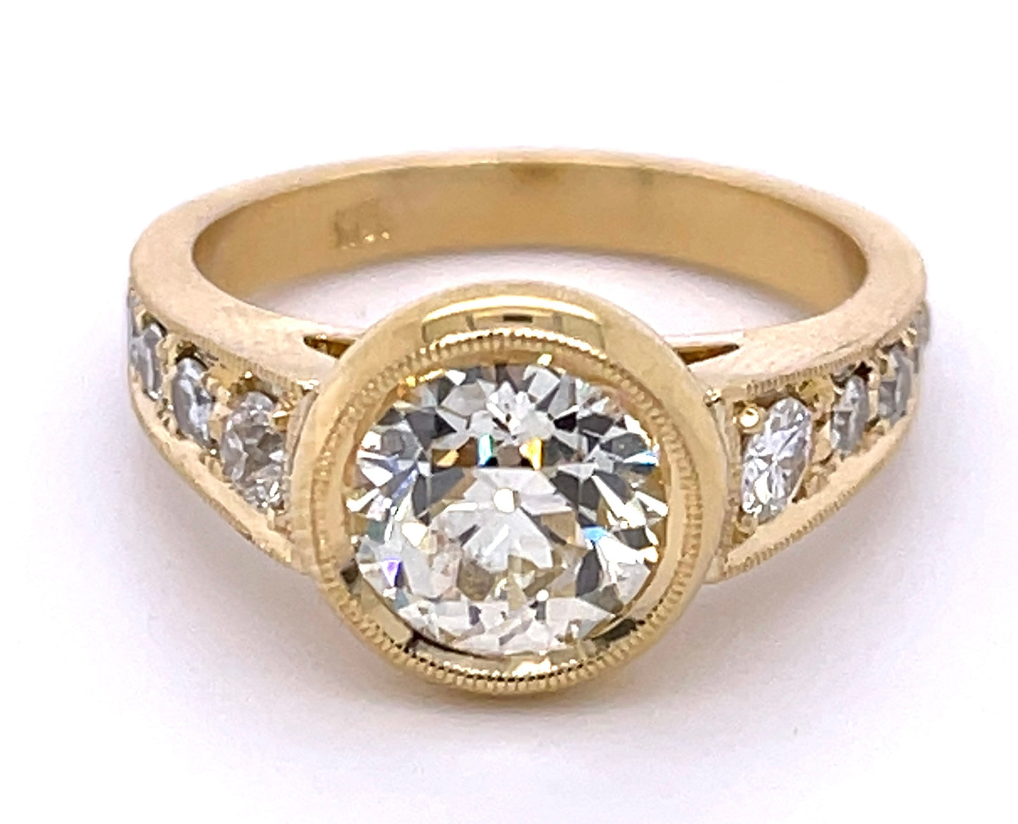 18K European Cut Diamond 1.79ct Ring