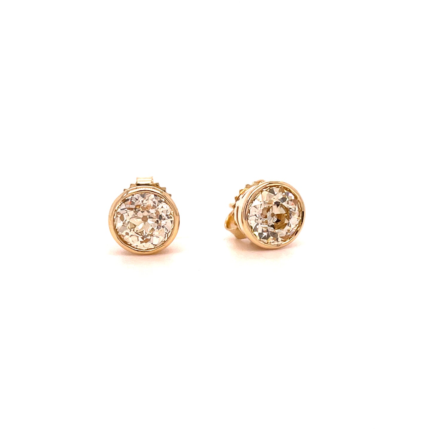 SOLD 14KY Old European Cut Diamond Stud Earrings