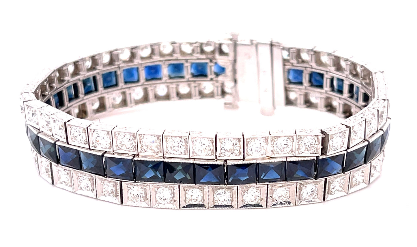 Art Deco Sapphire and Diamond Bracelet