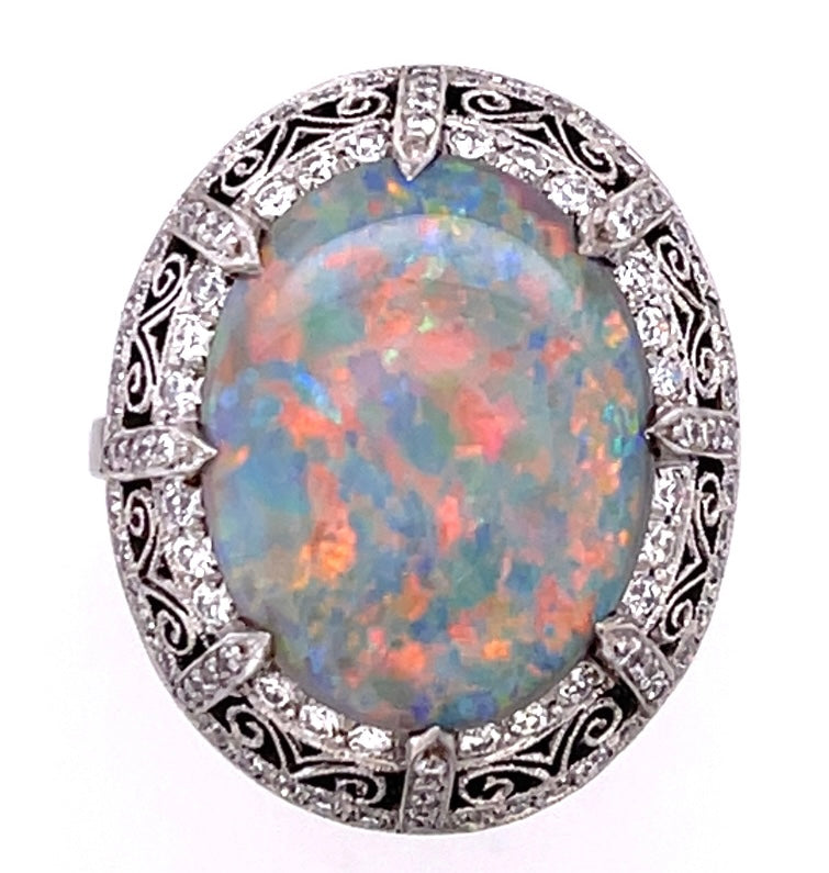 Australian Lightning Ridge Opal 6.87ct Ring