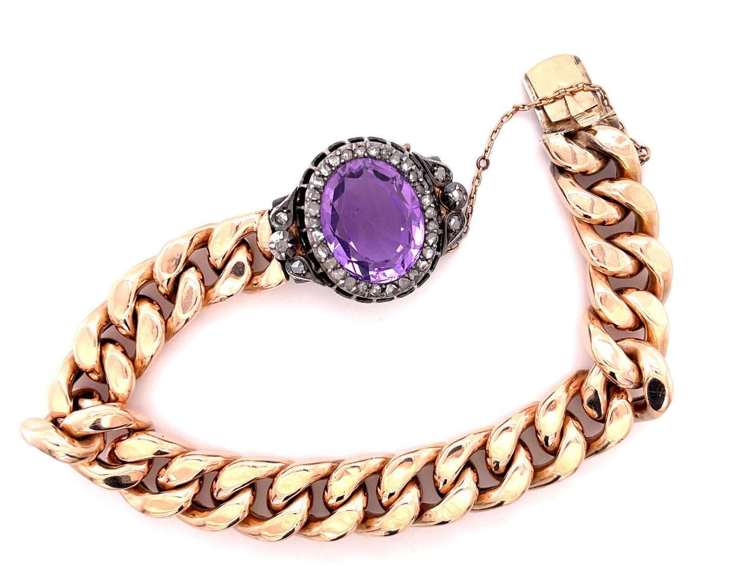 Amethyst 13ct and Diamond Victorian Bracelet