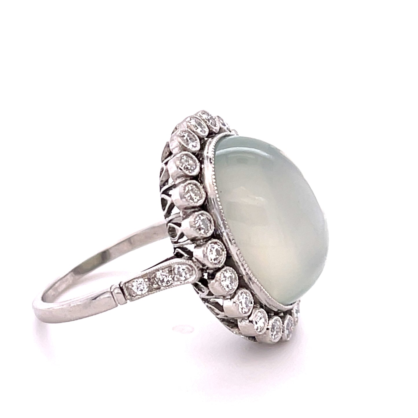 Moonstone 10ct and Diamond Ring