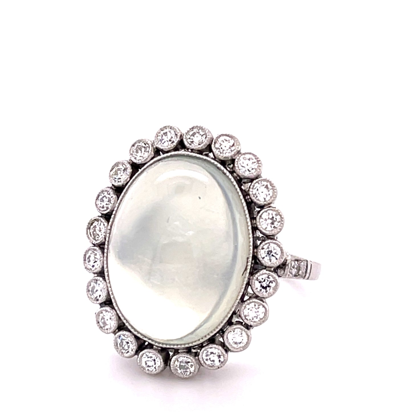 Moonstone 10ct and Diamond Ring