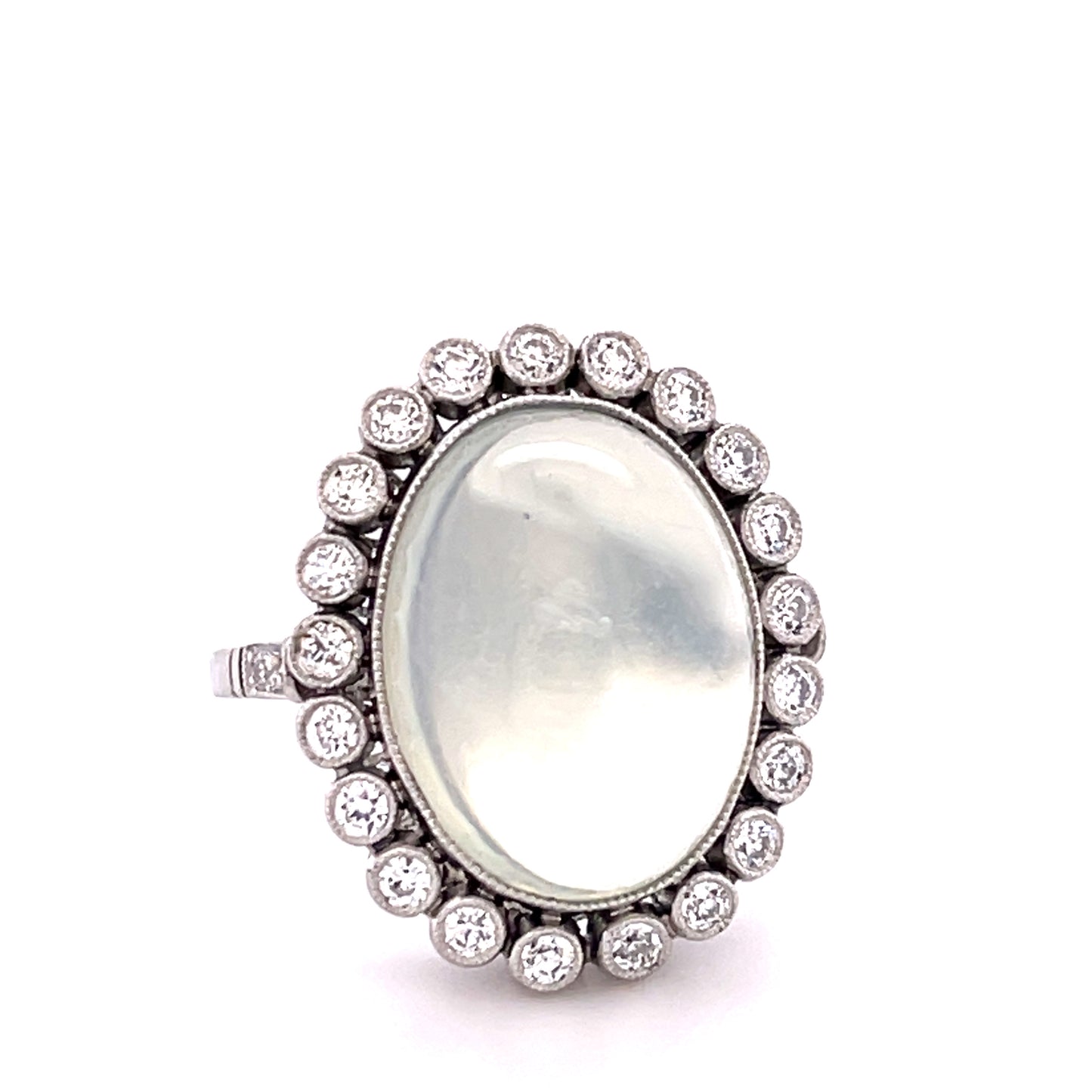 Moonstone 10ct and Diamond Ring