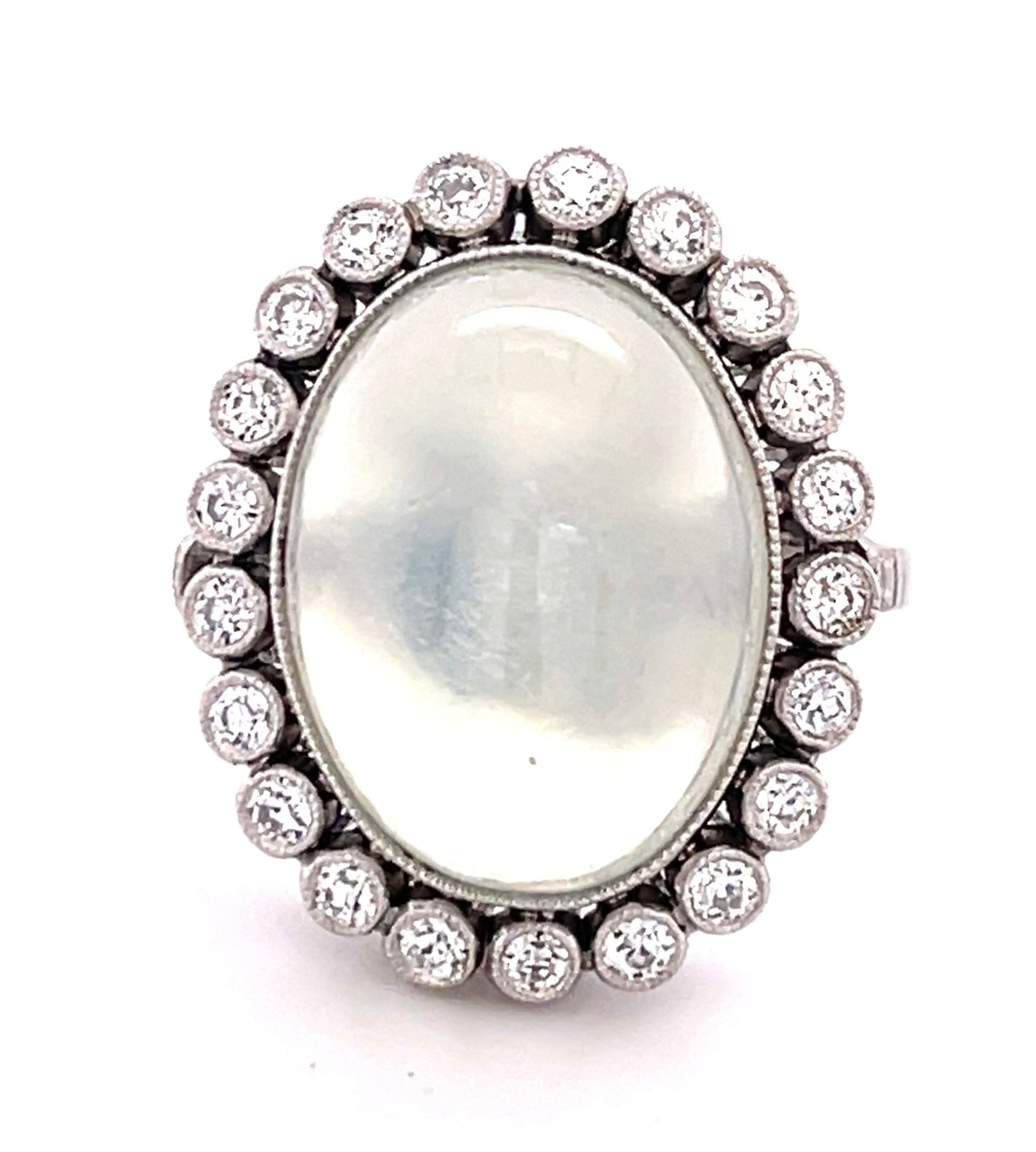 Moonstone 10ct and Diamond Ring