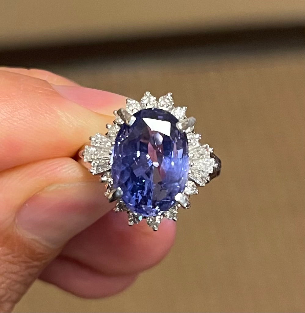 Purple Sapphire 6.71ct Ring