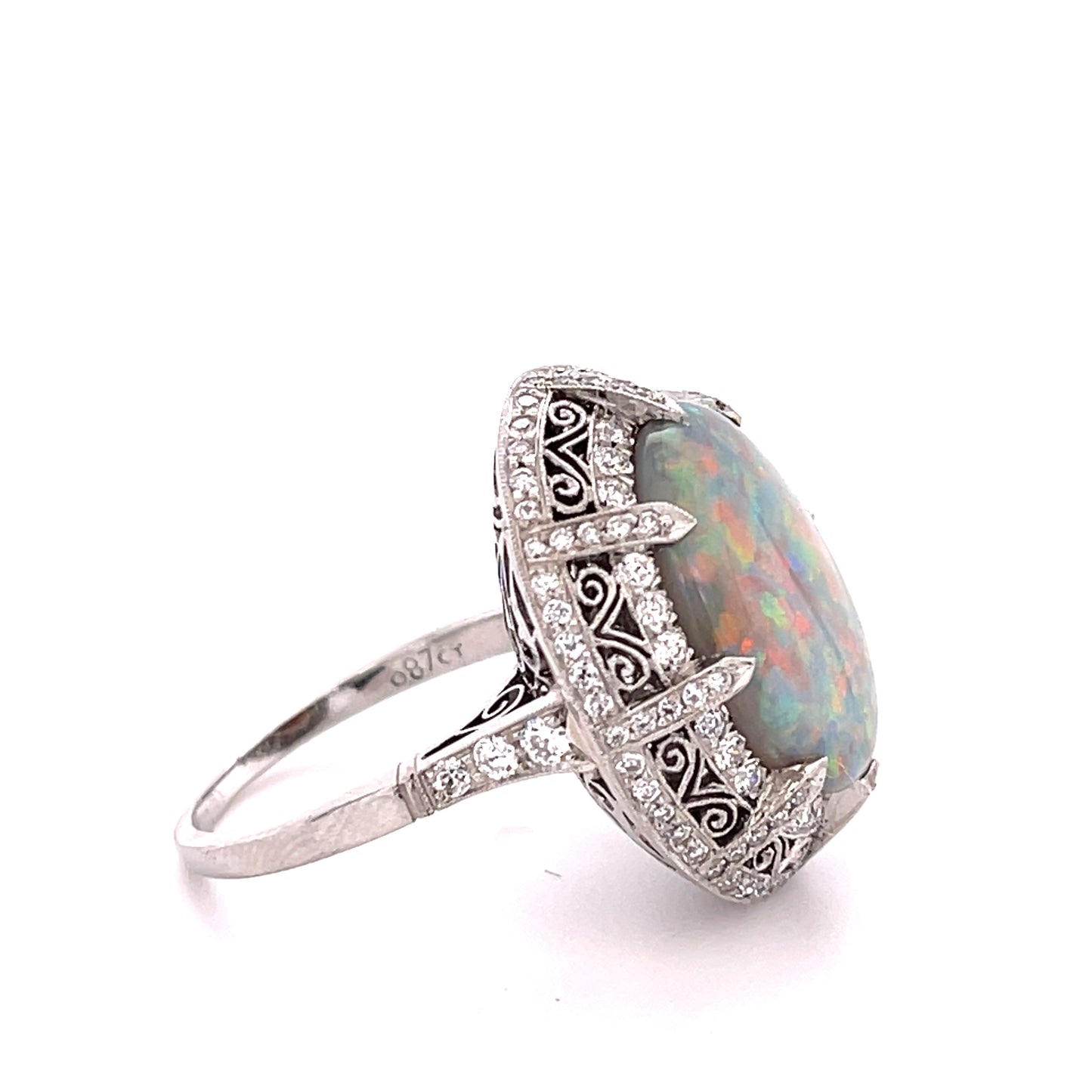 Australian Lightning Ridge Opal 6.87ct Ring