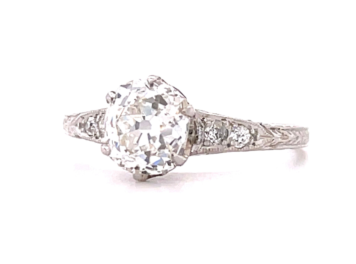 GIA D VS2 Diamond 1.53ct Art Deco Ring