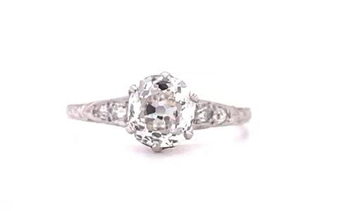 GIA D VS2 Diamond 1.53ct Art Deco Ring